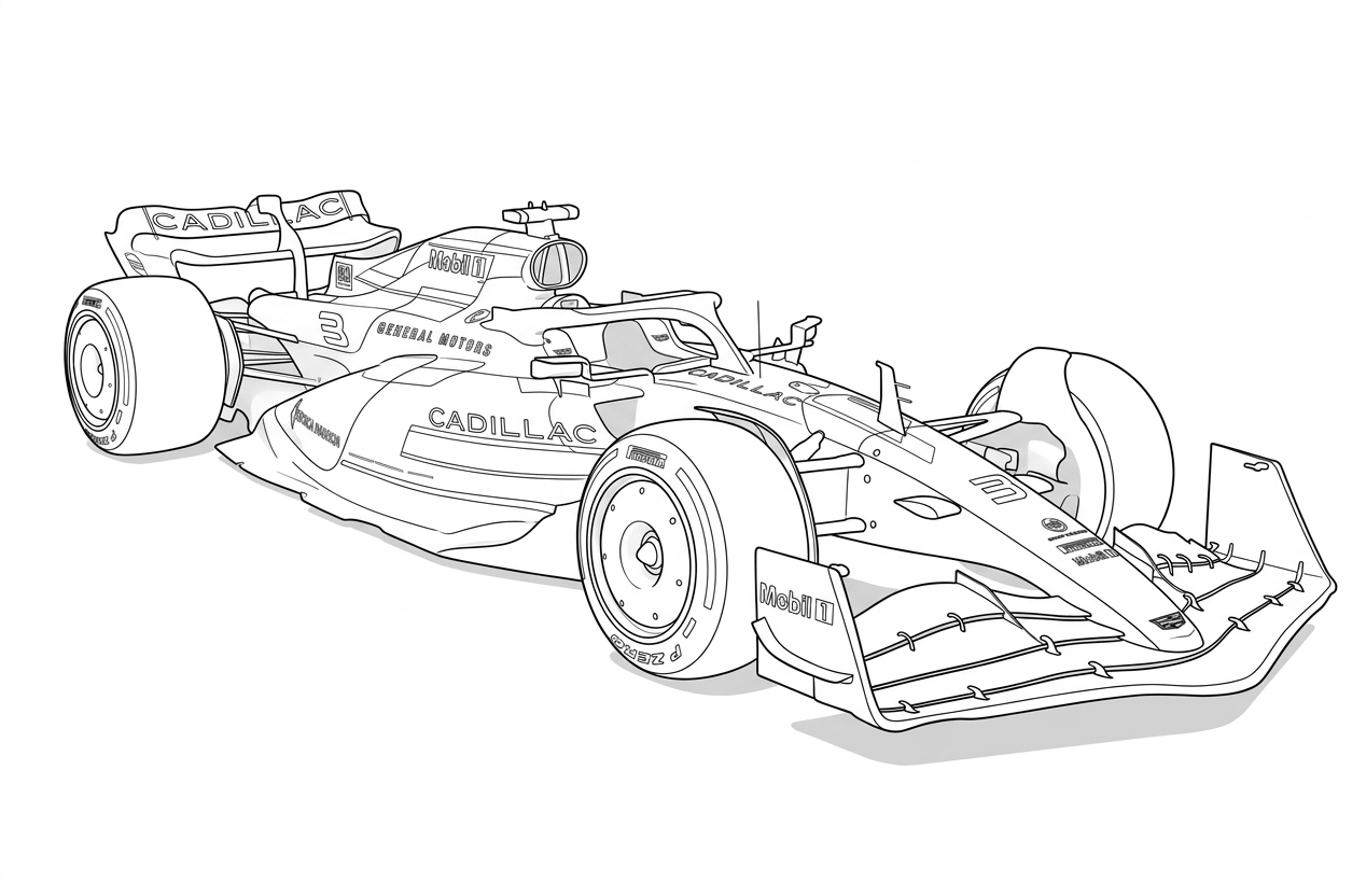 Formula 1 cadillac para colorir para colorir