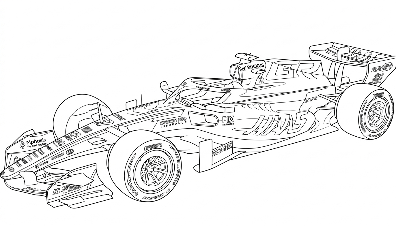 Formula 1 haas VF 26 para colorir para colorir