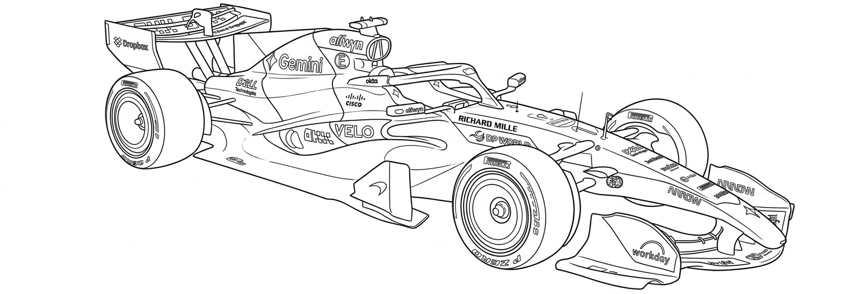 Formula 1 mclaren mcl40 para colorir para colorir