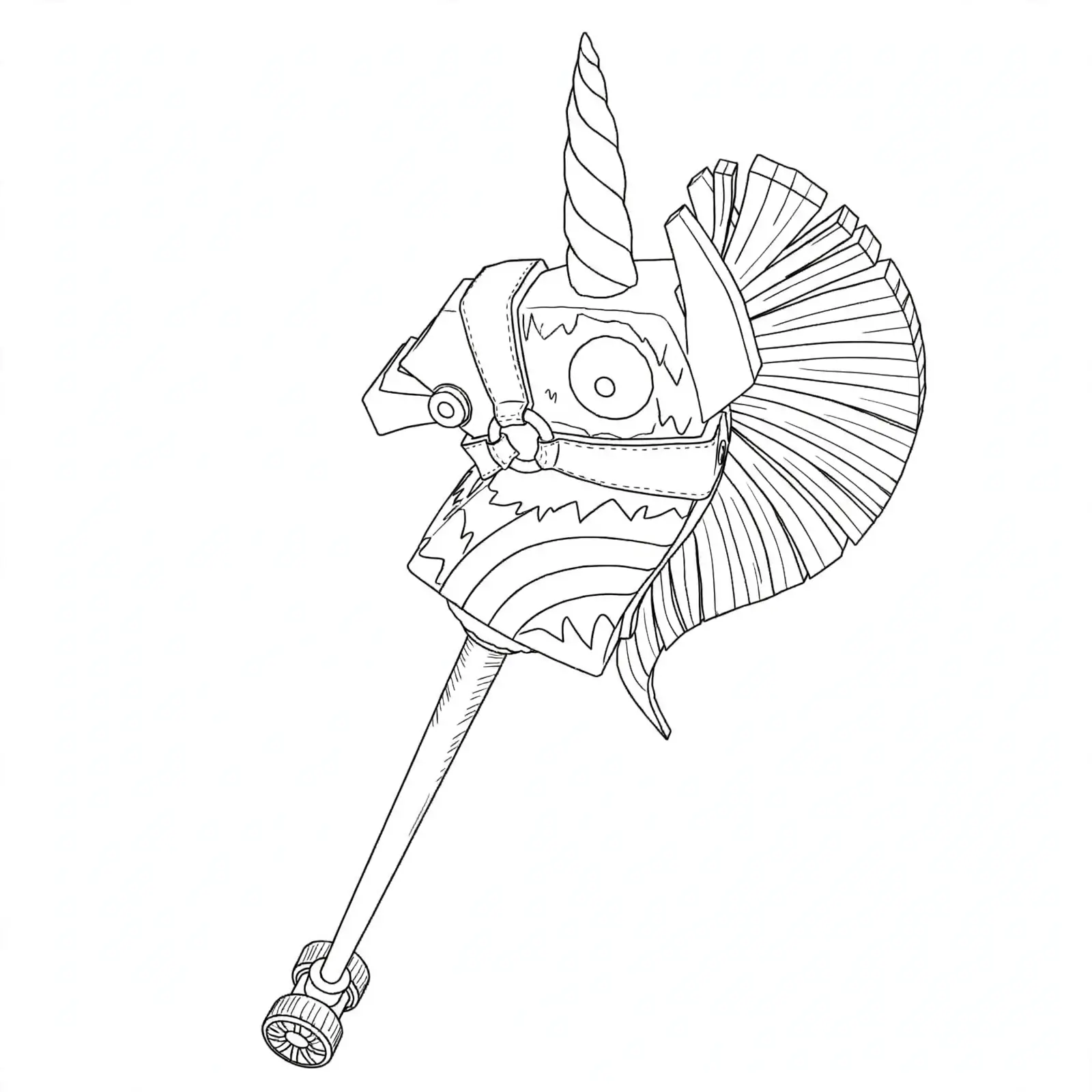 Fortnite picareta de unicornio para colorir para colorir