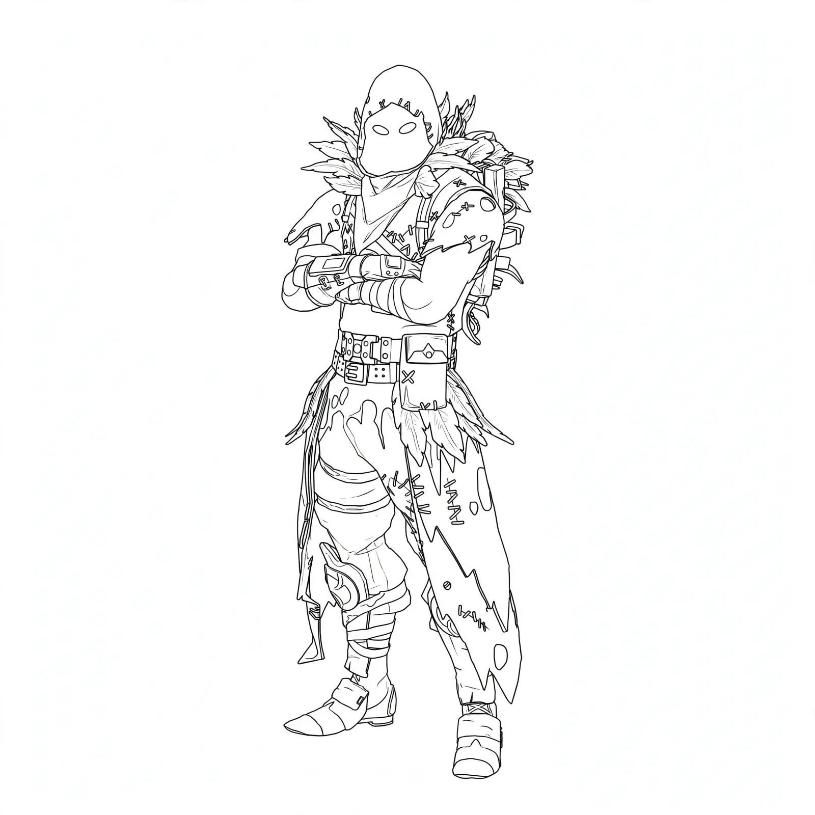 Fortnite raven com olhos roxos para colorir para colorir