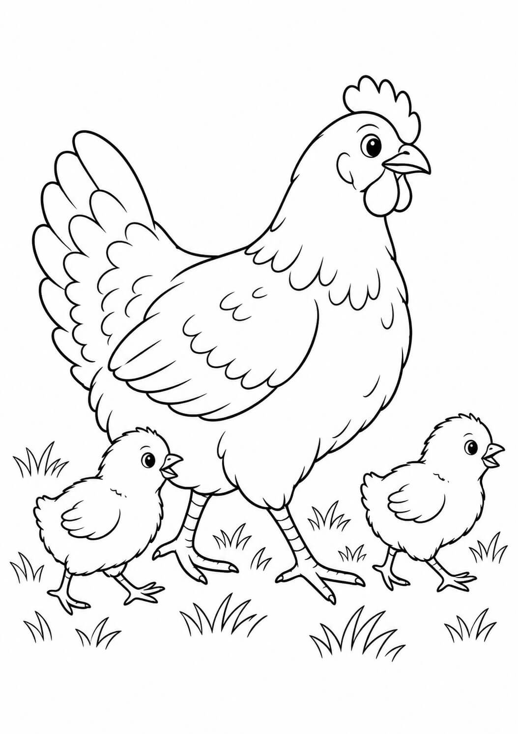 Familia de galinhas para colorir para colorir