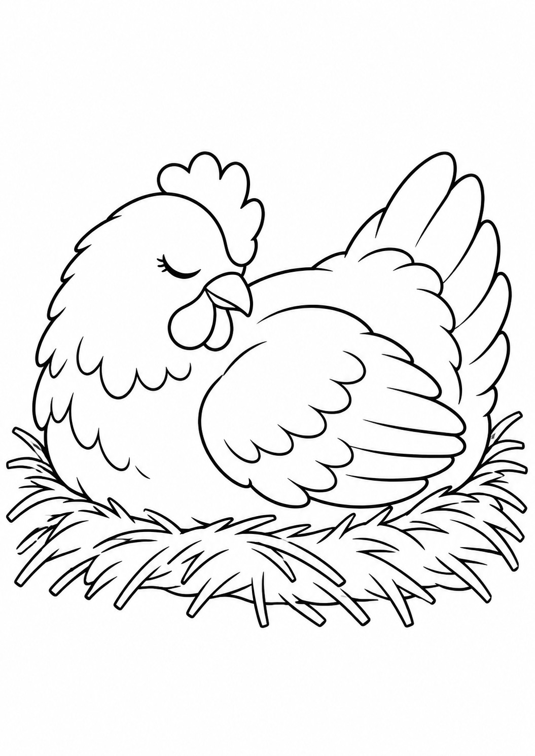 Galinha dormindo para colorir para colorir