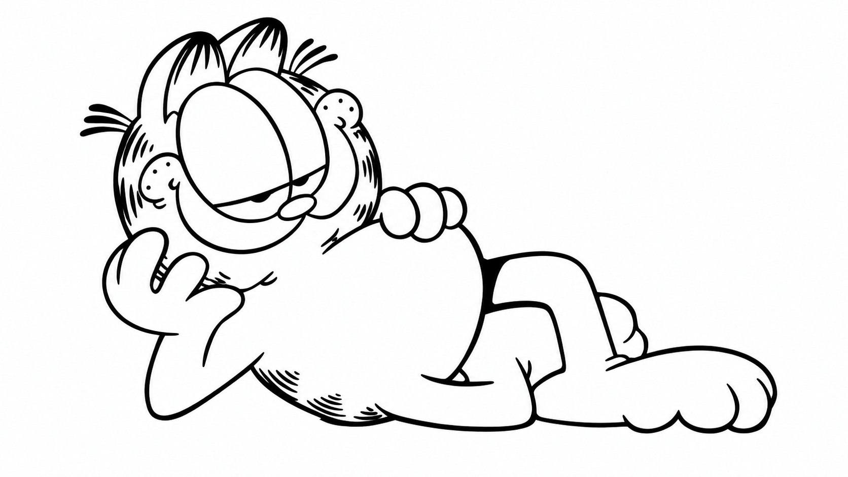 Garfield deitado para colorir para colorir