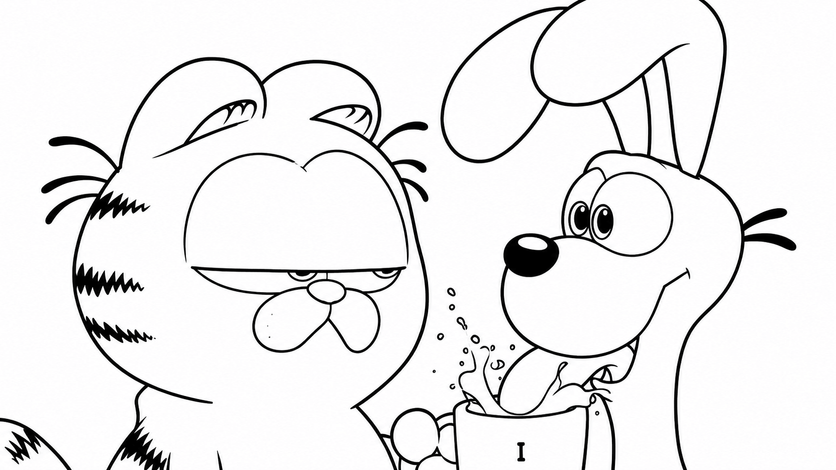 Garfield e odie para colorir para colorir