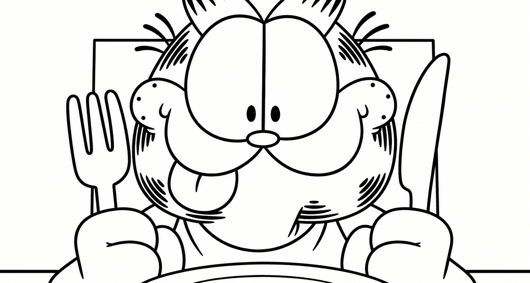 Garfield faminto para colorir para colorir