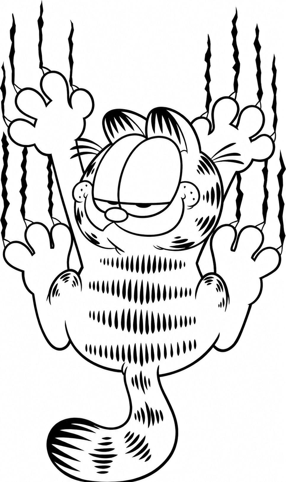 Garfield garras para colorir para colorir