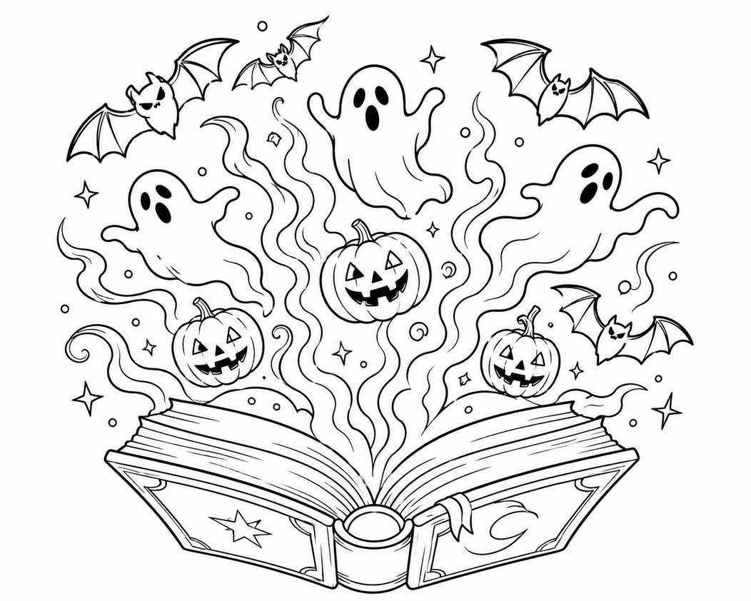 Livro halloween para colorir para colorir
