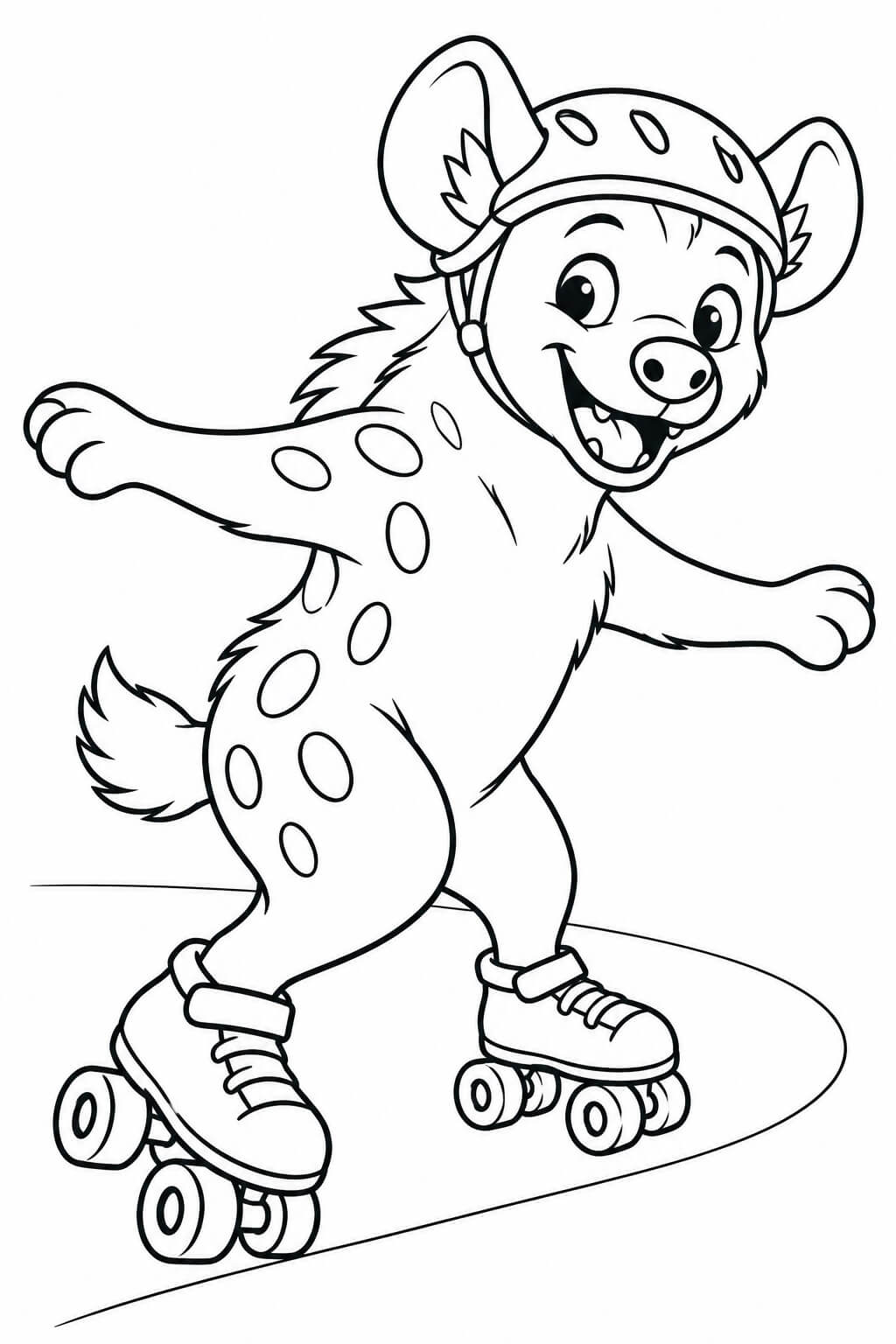 Hiena de patins para colorir para colorir