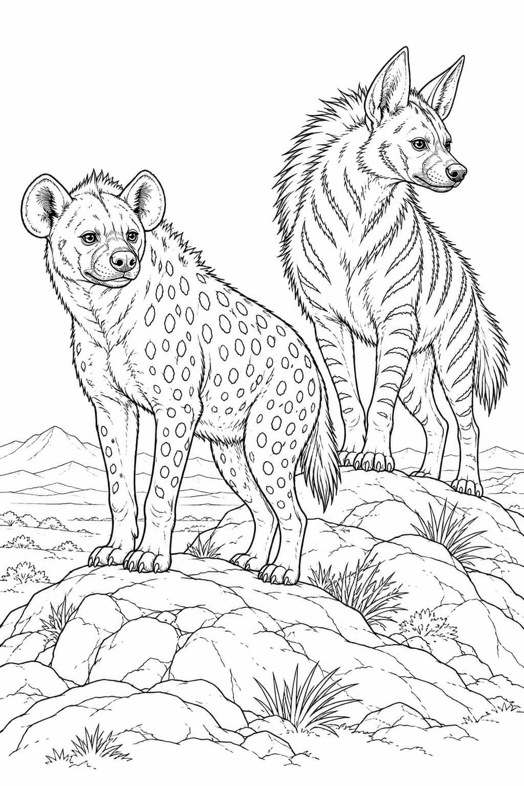 Hiena listrada para colorir para colorir