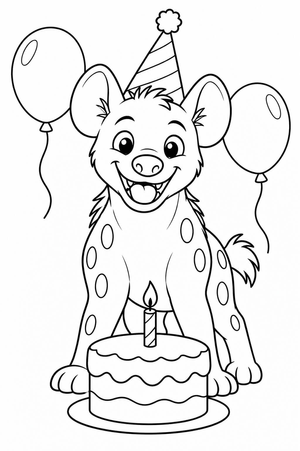 Hiena no aniversario para colorir para colorir