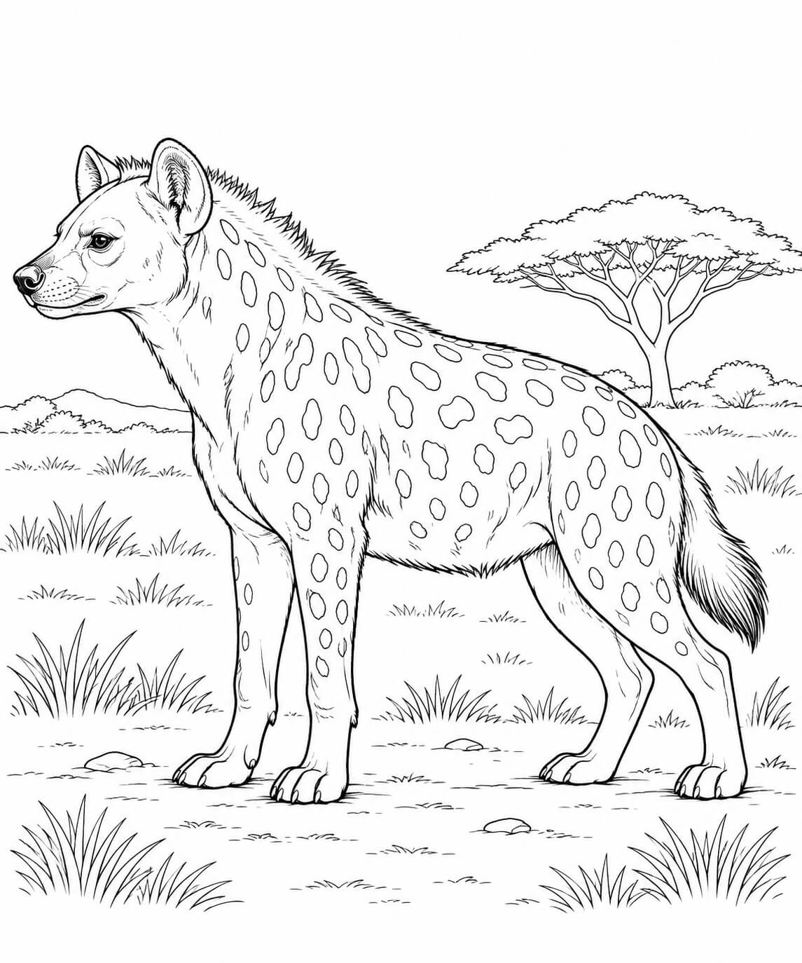 Hiena realista para colorir para colorir