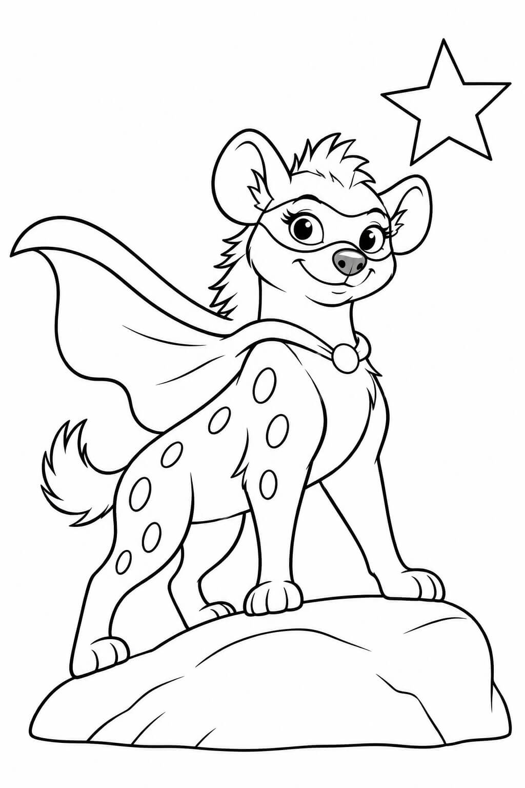 Hiena super heroina para colorir para colorir