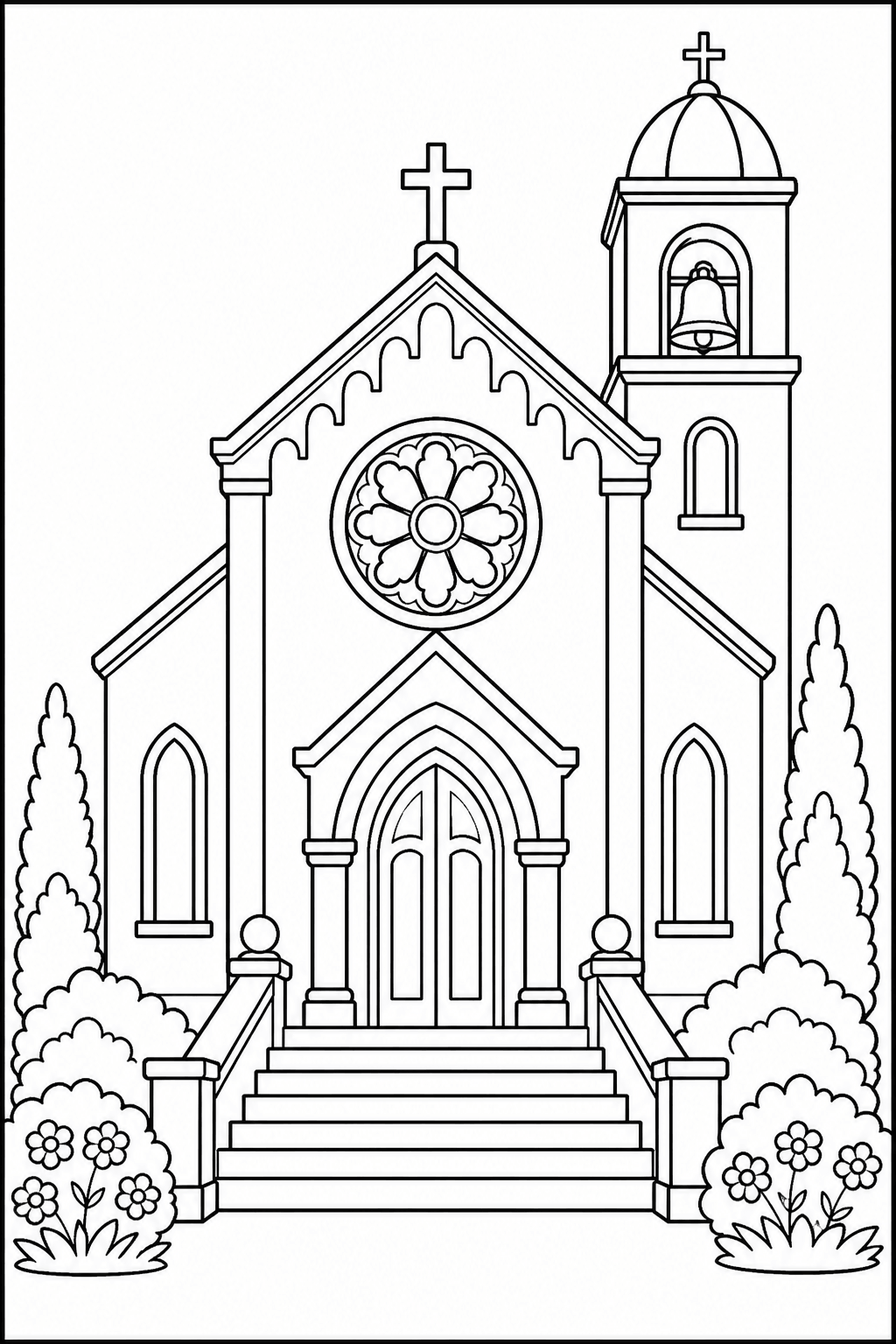 Fachada de igreja para colorir para colorir