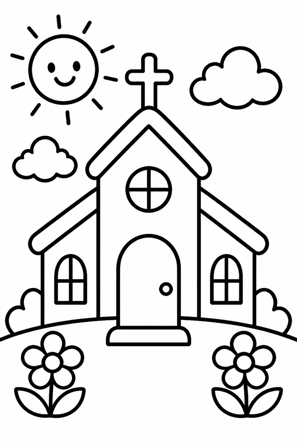 Igreja infantil para colorir para colorir