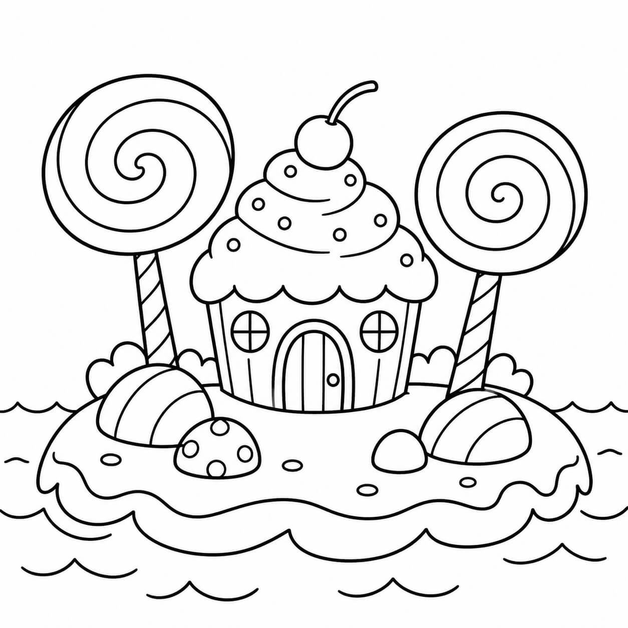 Ilha de doces para colorir para colorir