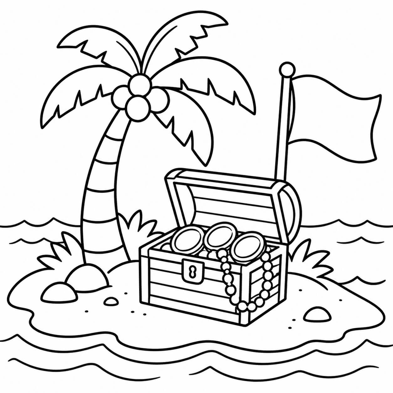 Ilha do tesouro para colorir para colorir