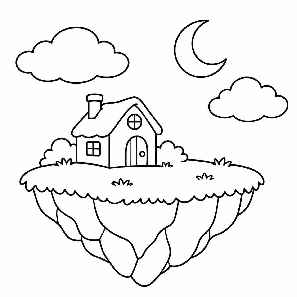 Ilha flutuante para colorir para colorir