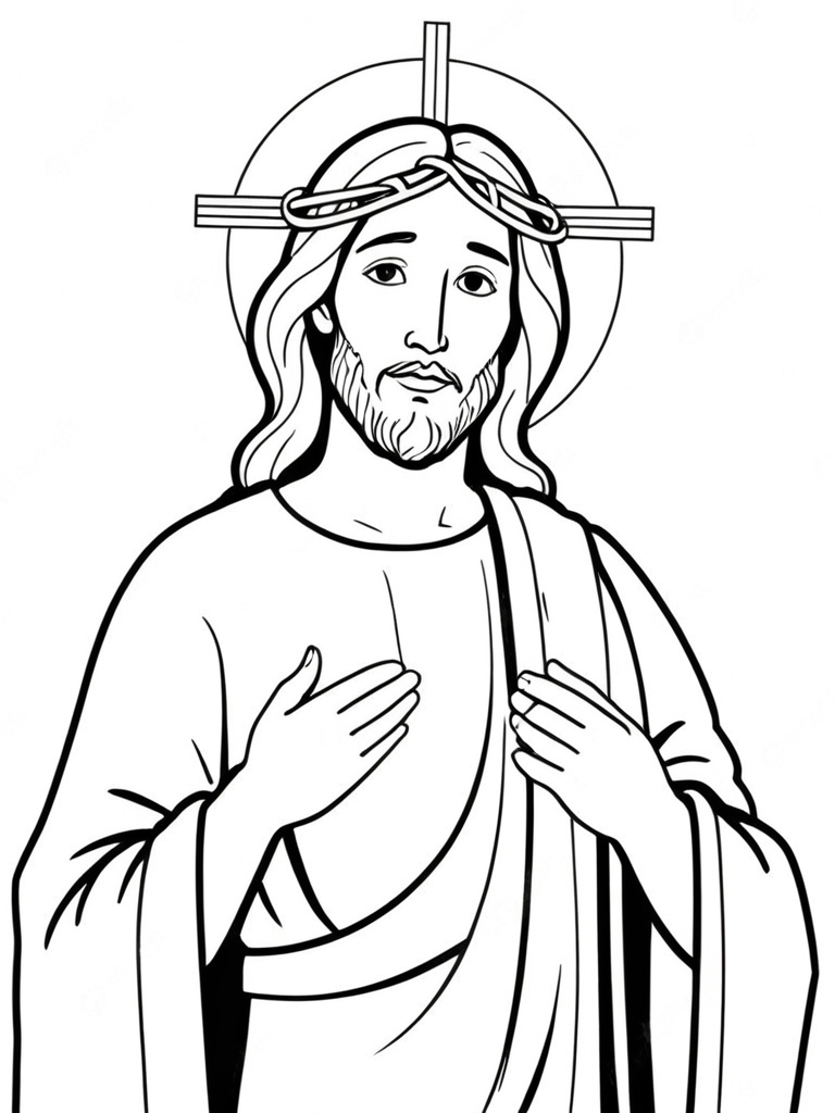 Jesus de tunica para colorir para colorir