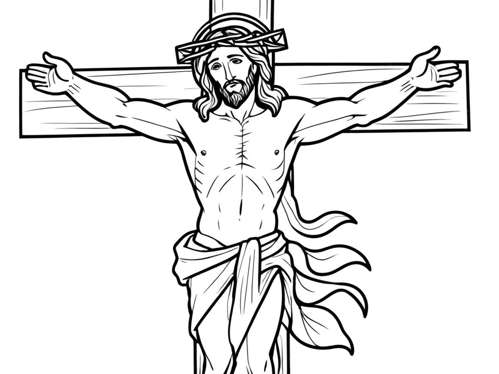 Jesus na cruz para colorir para colorir