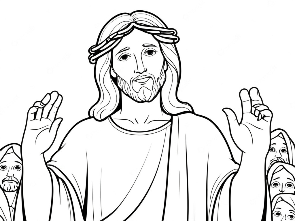 Jesus pregando para colorir para colorir