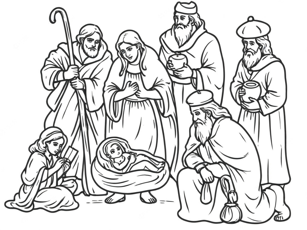 Nascimento de jesus reis magos para colorir para colorir