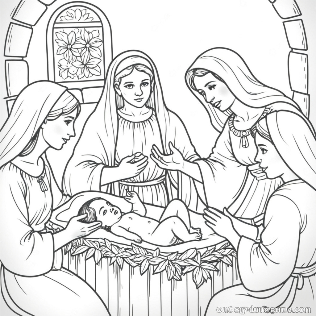 O nascimento de jesus para colorir para colorir