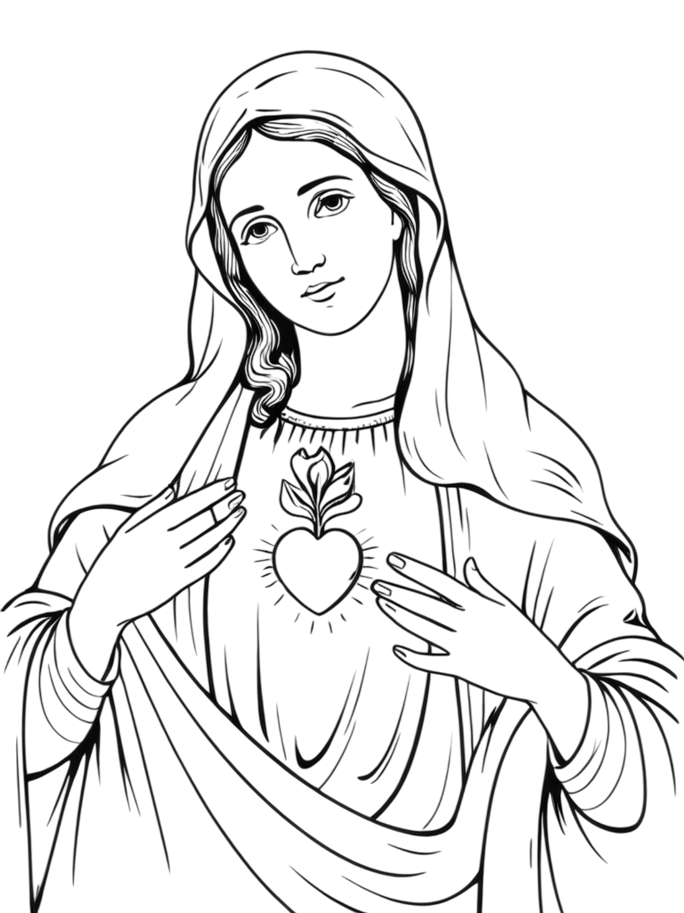 Virgem maria para colorir para colorir