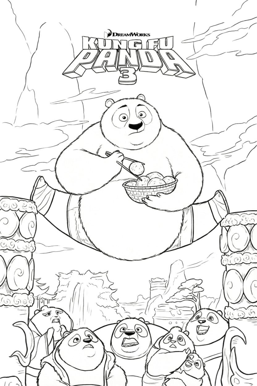 Kung fu panda 3 para colorir para colorir