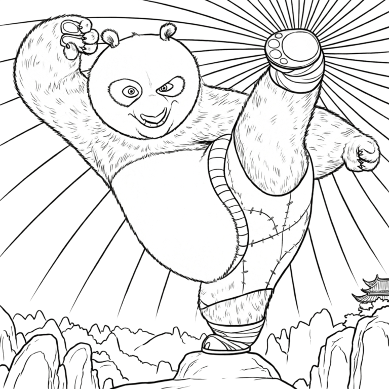 Kung fu panda 4 para colorir para colorir