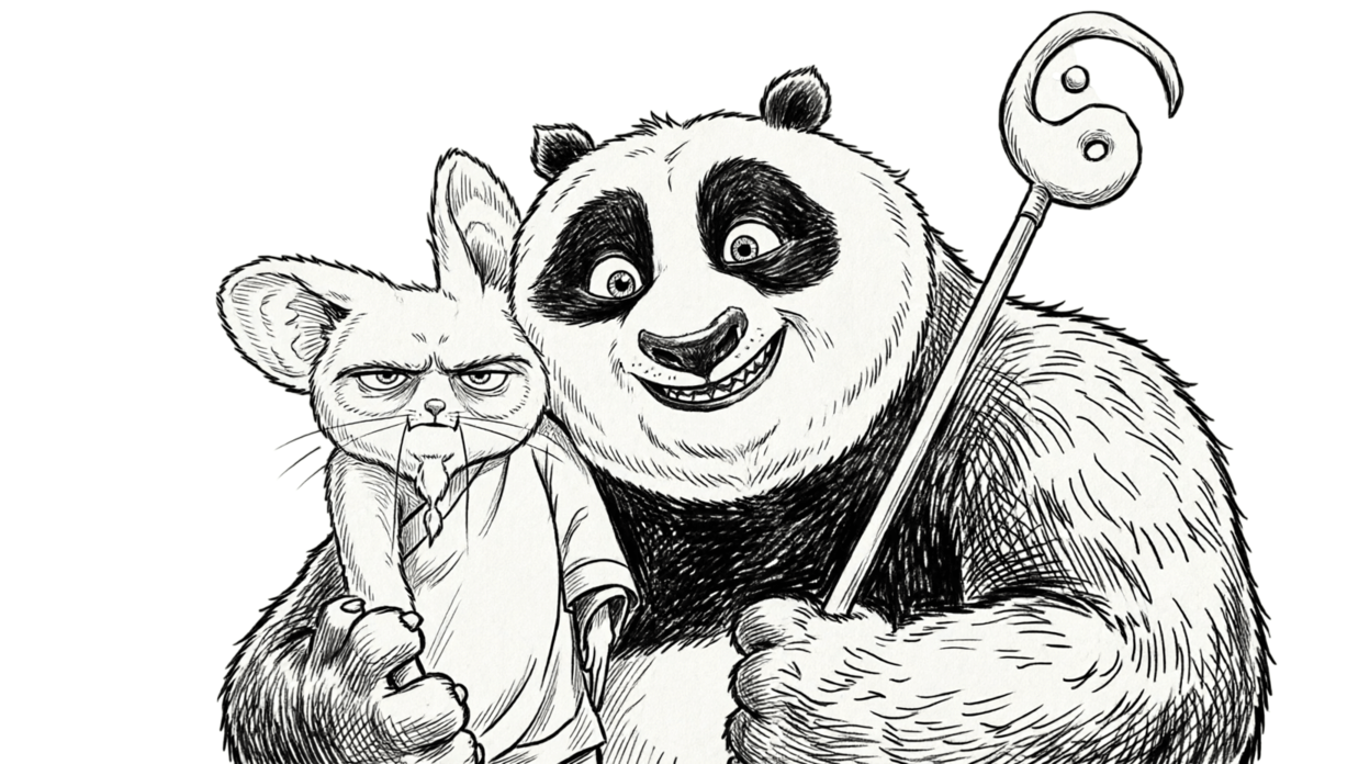 Po e mestre shifu para colorir para colorir