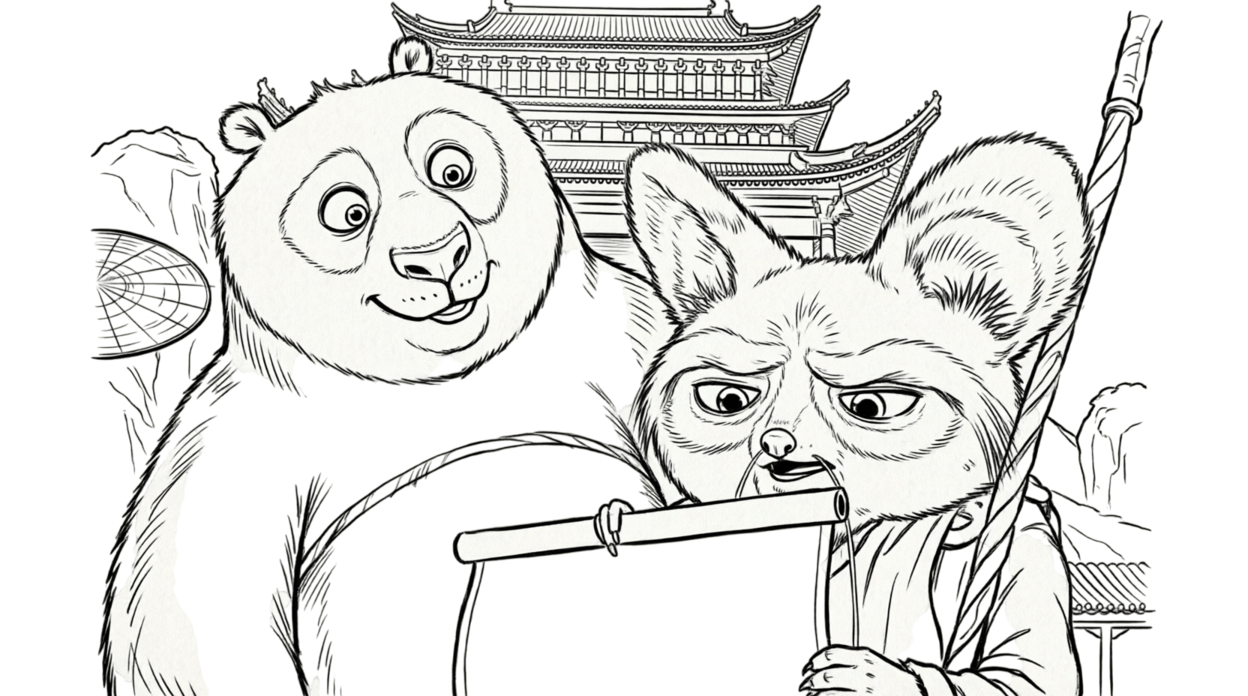 Po e shifu para colorir para colorir