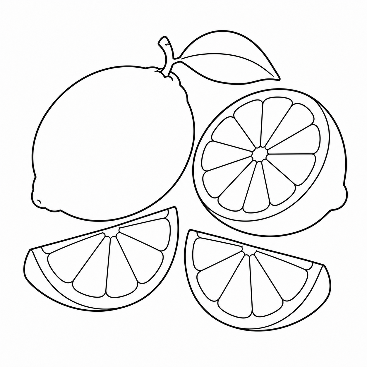 Limao cortado para colorir para colorir