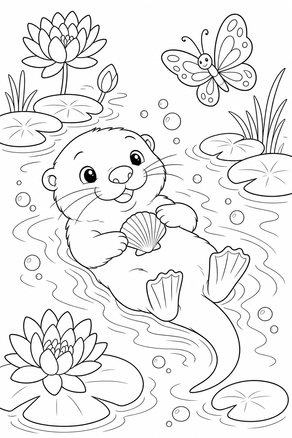 Lontra filhote para colorir para colorir
