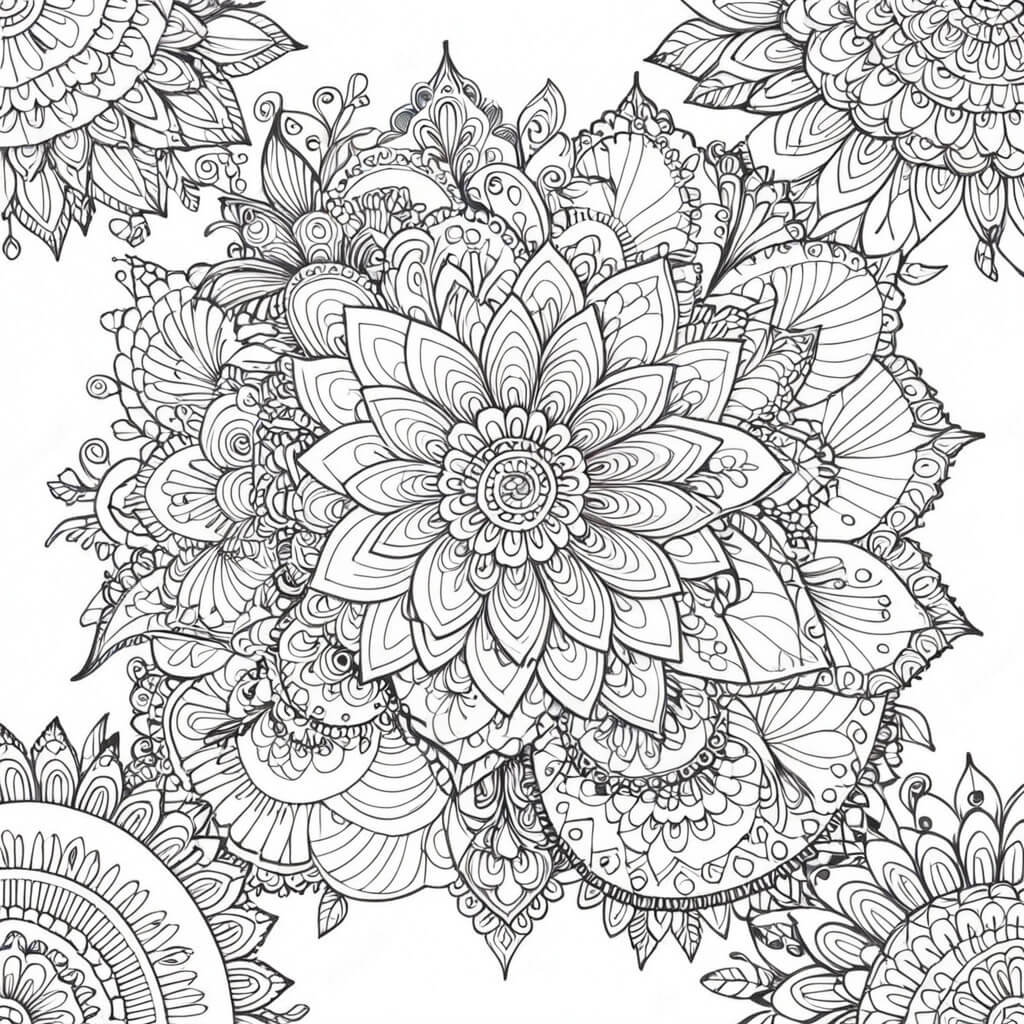 Mandala assimetrica para colorir para colorir