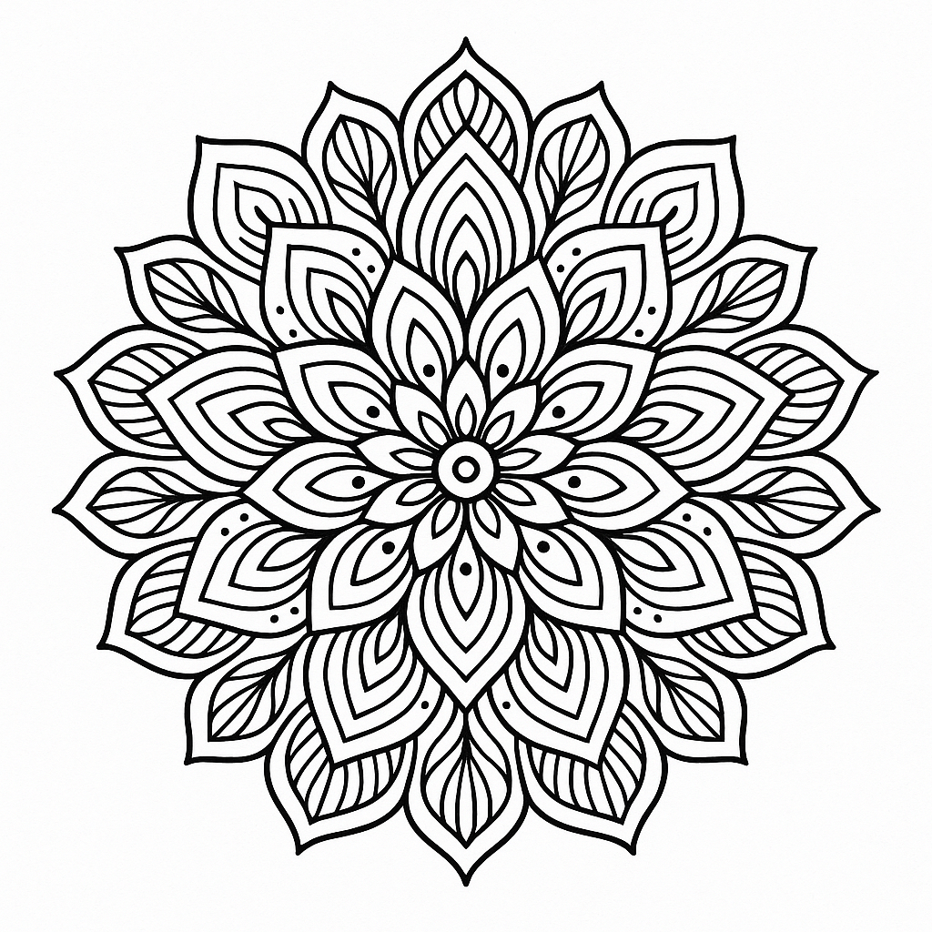 Mandala de folhas para colorir para colorir