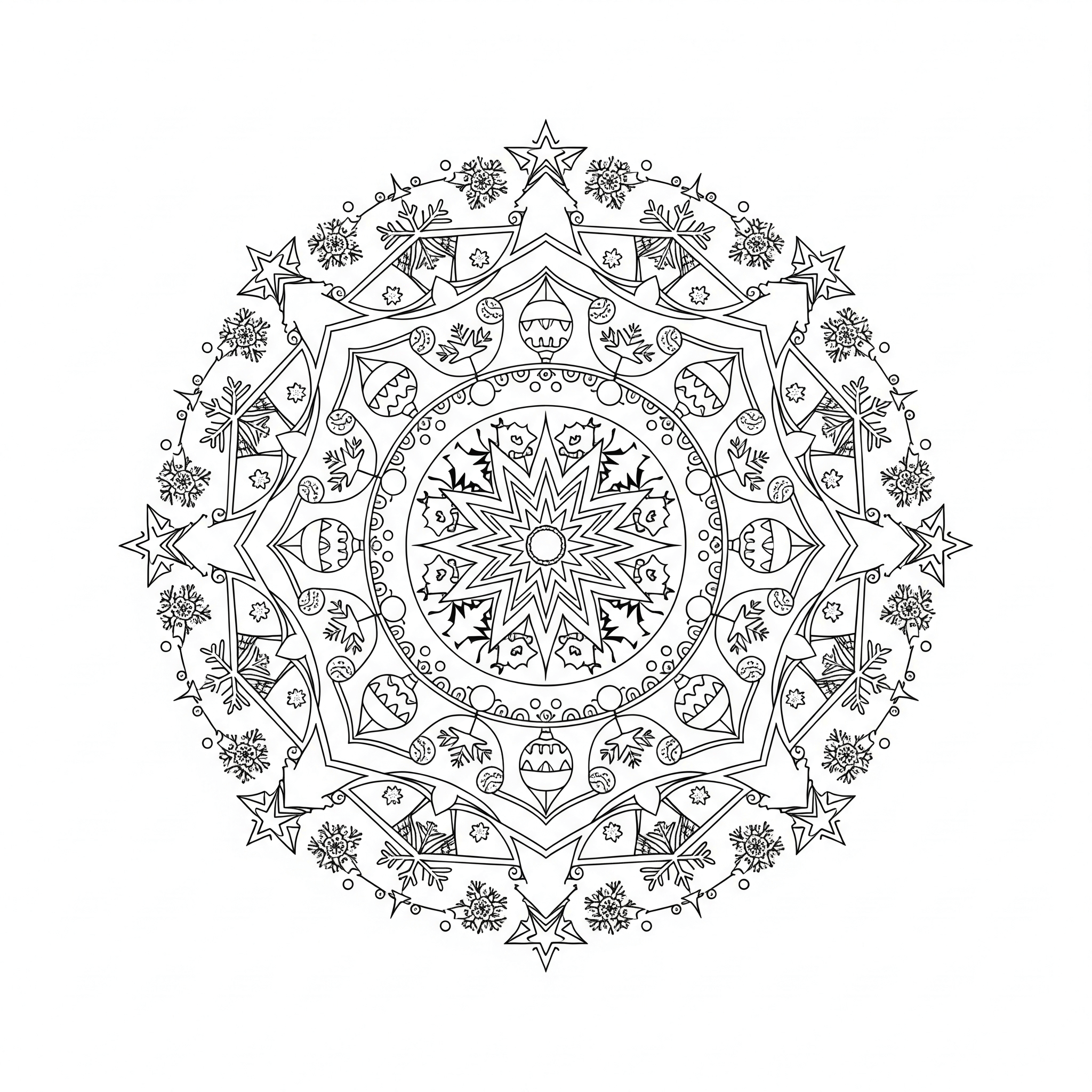 Mandala de natal para colorir para colorir