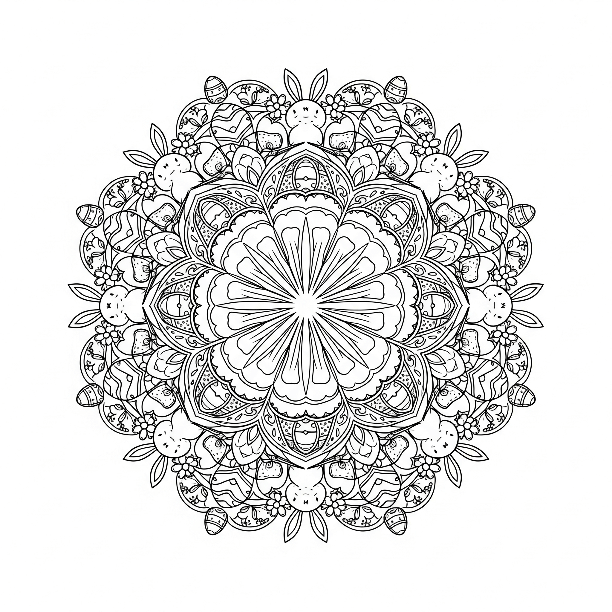 Mandala de pascoa para colorir para colorir