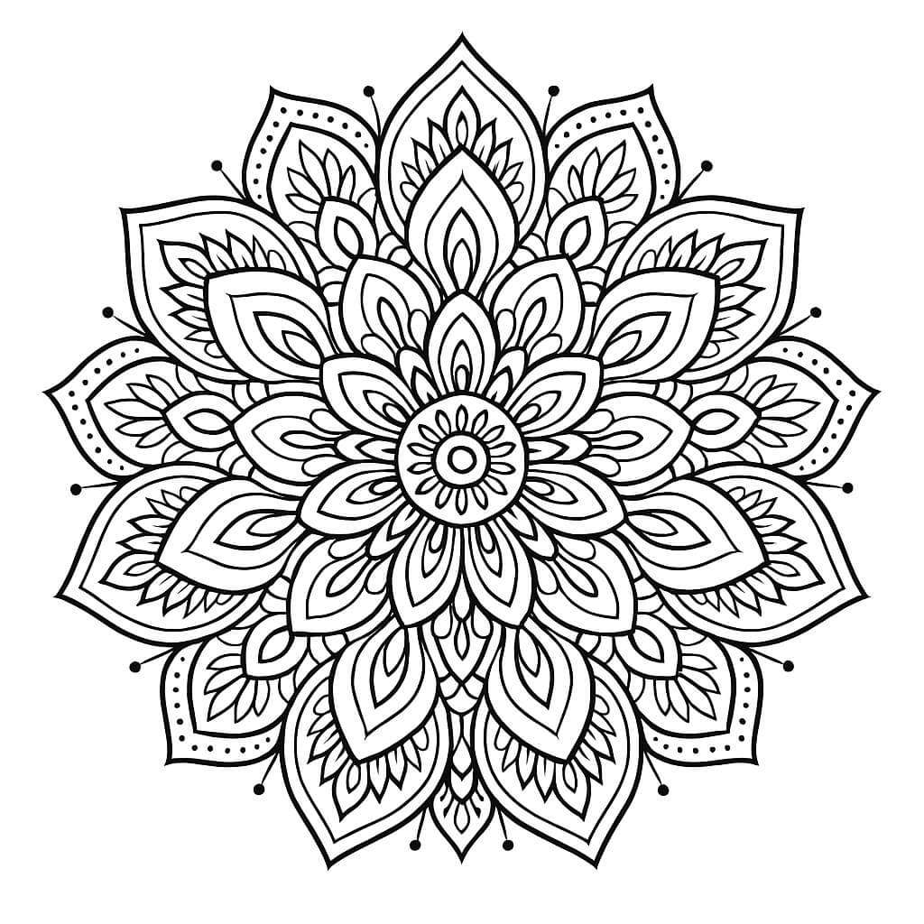 Mandala detalhada para colorir para colorir