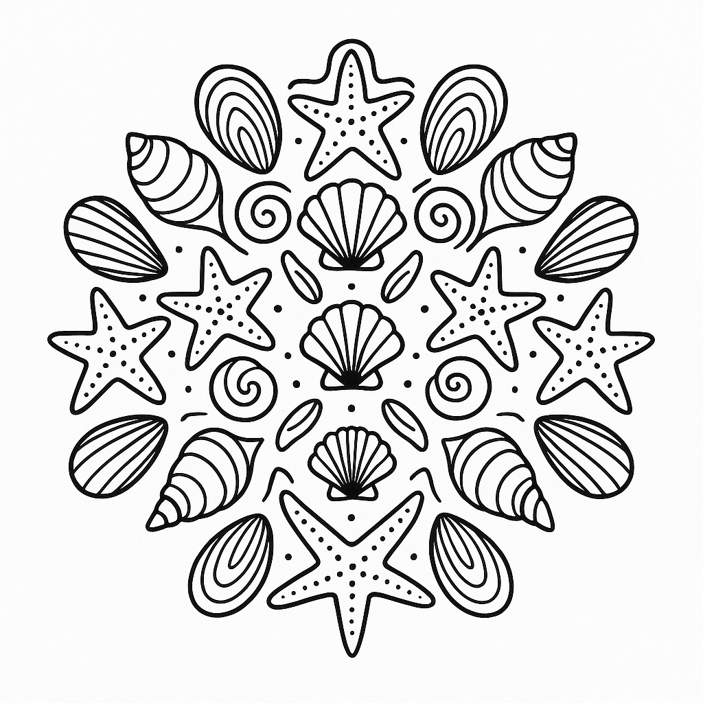 Mandala do mar para colorir para colorir