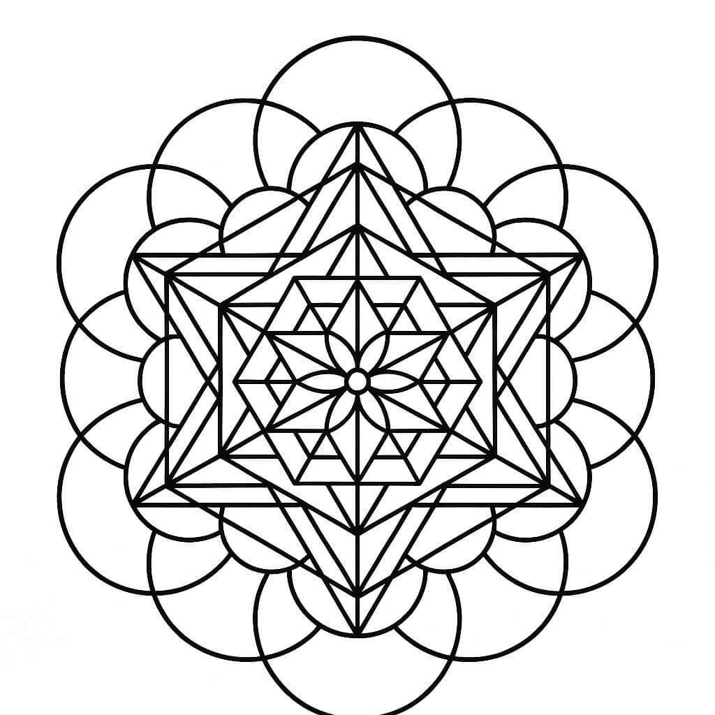 Mandala geometria sagrada para colorir para colorir