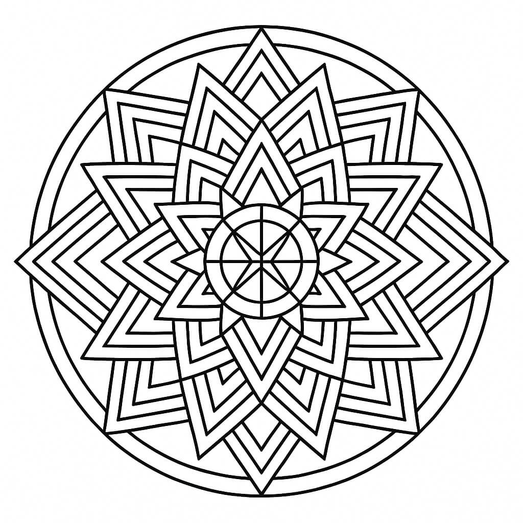Mandala geometrica para colorir para colorir