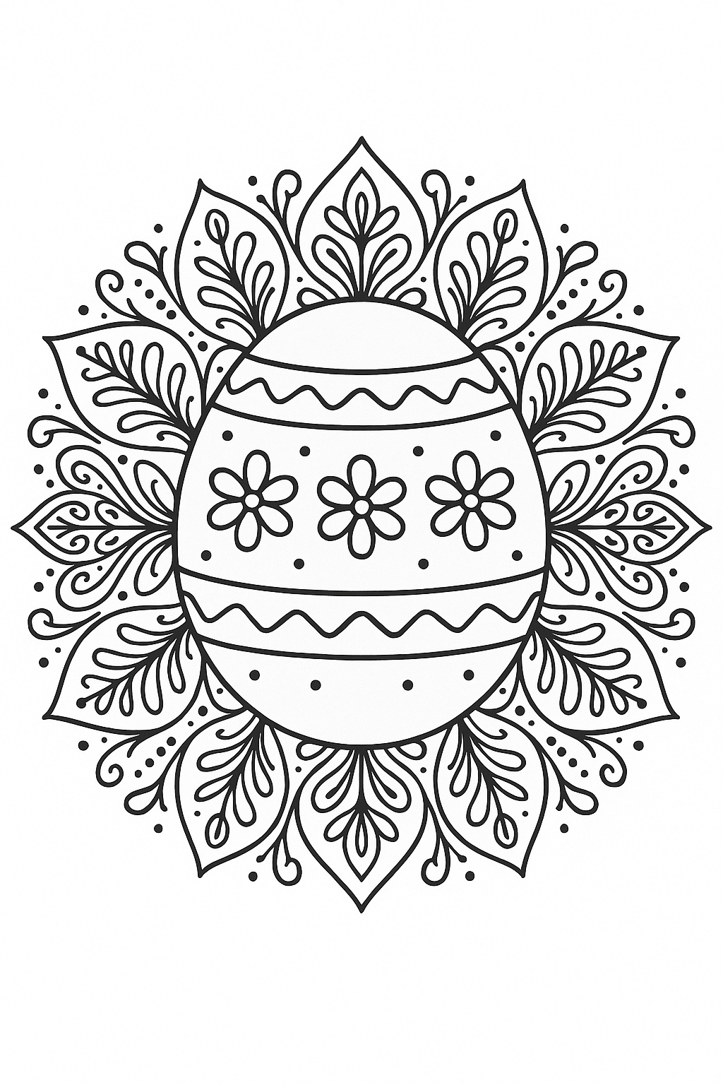Mandala ovo da pascoa para colorir para colorir