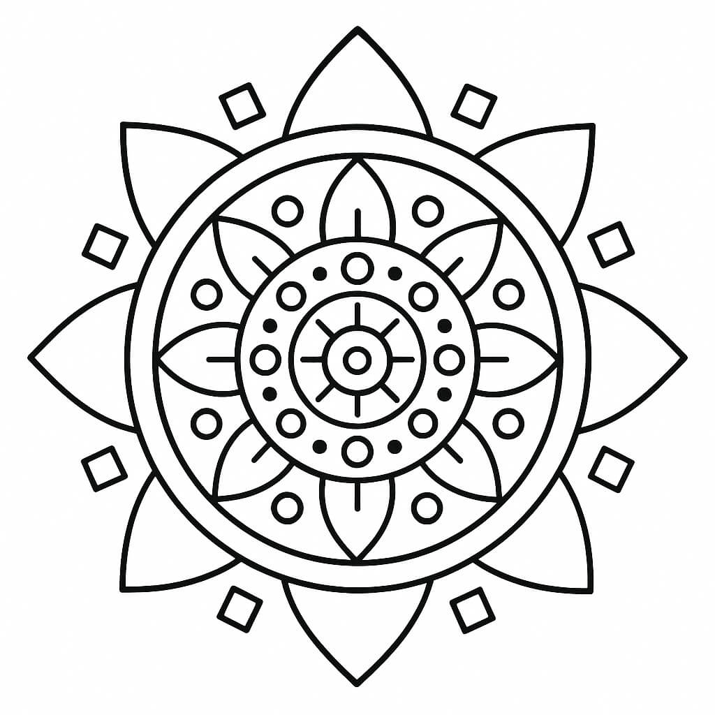 Mandala simplificada para colorir para colorir