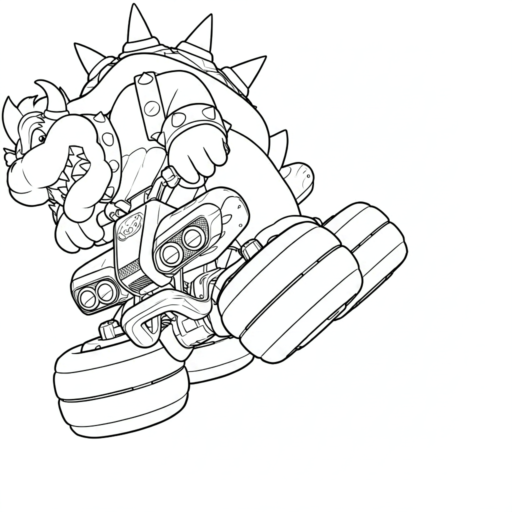 Bowser no quadriciclo para colorir para colorir