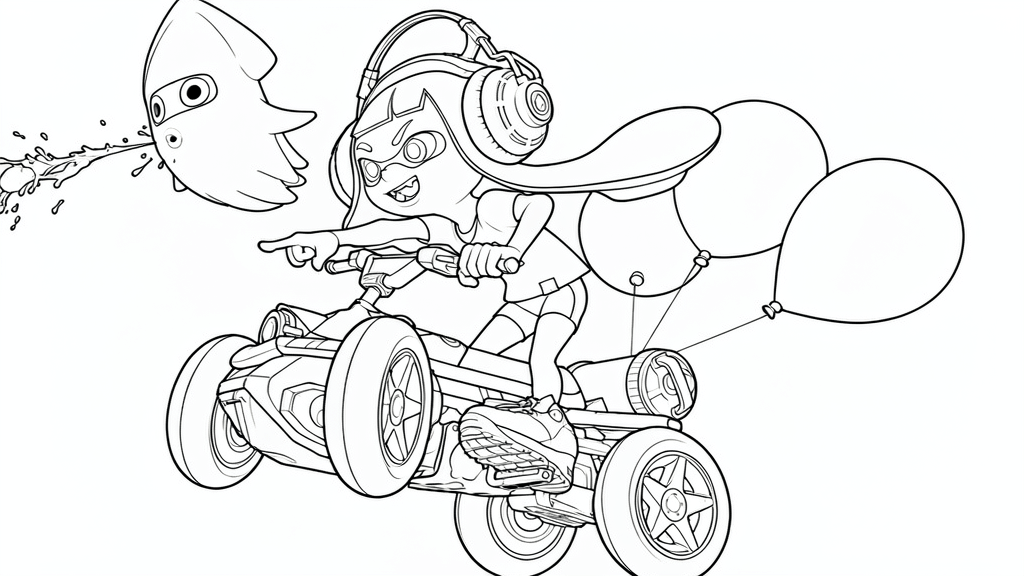 Garota inkling na corrida para colorir para colorir