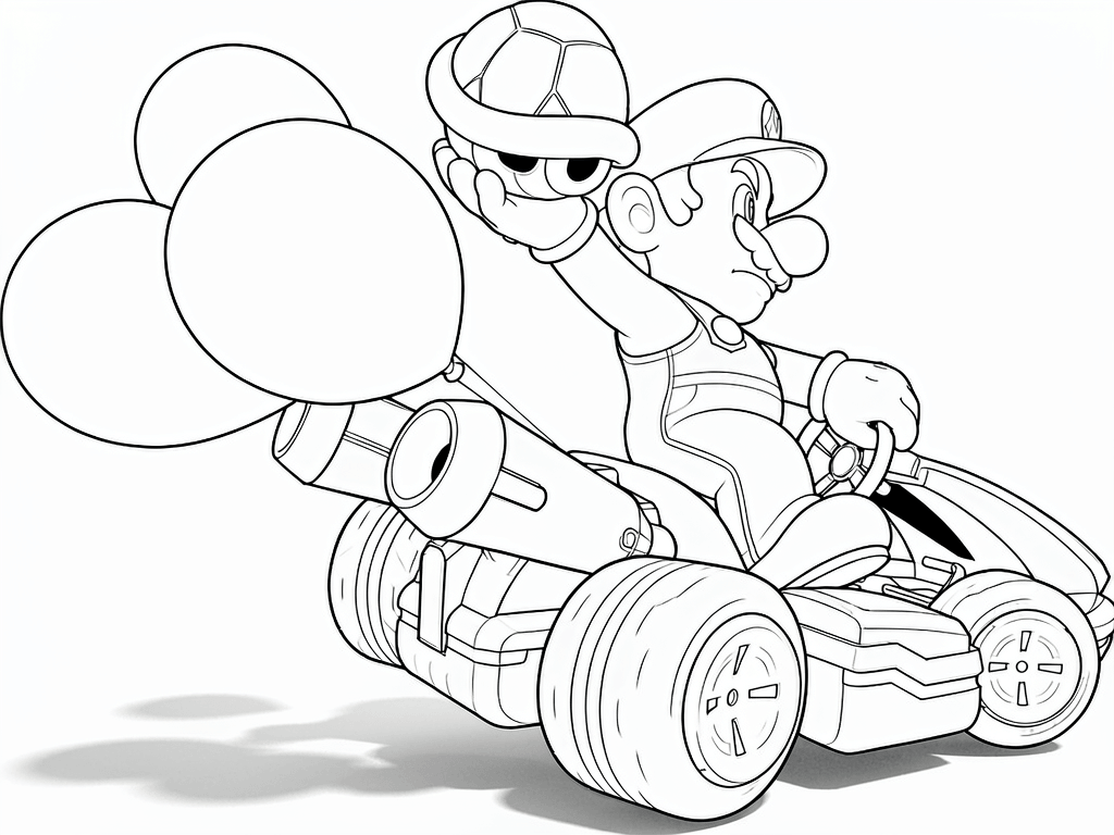 Mario com casco verde para colorir para colorir