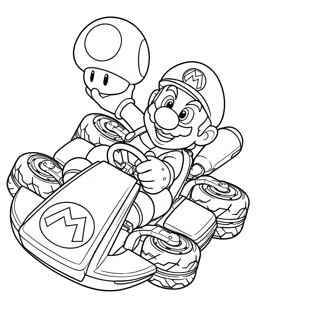 Mario com cogumelo turbo para colorir para colorir