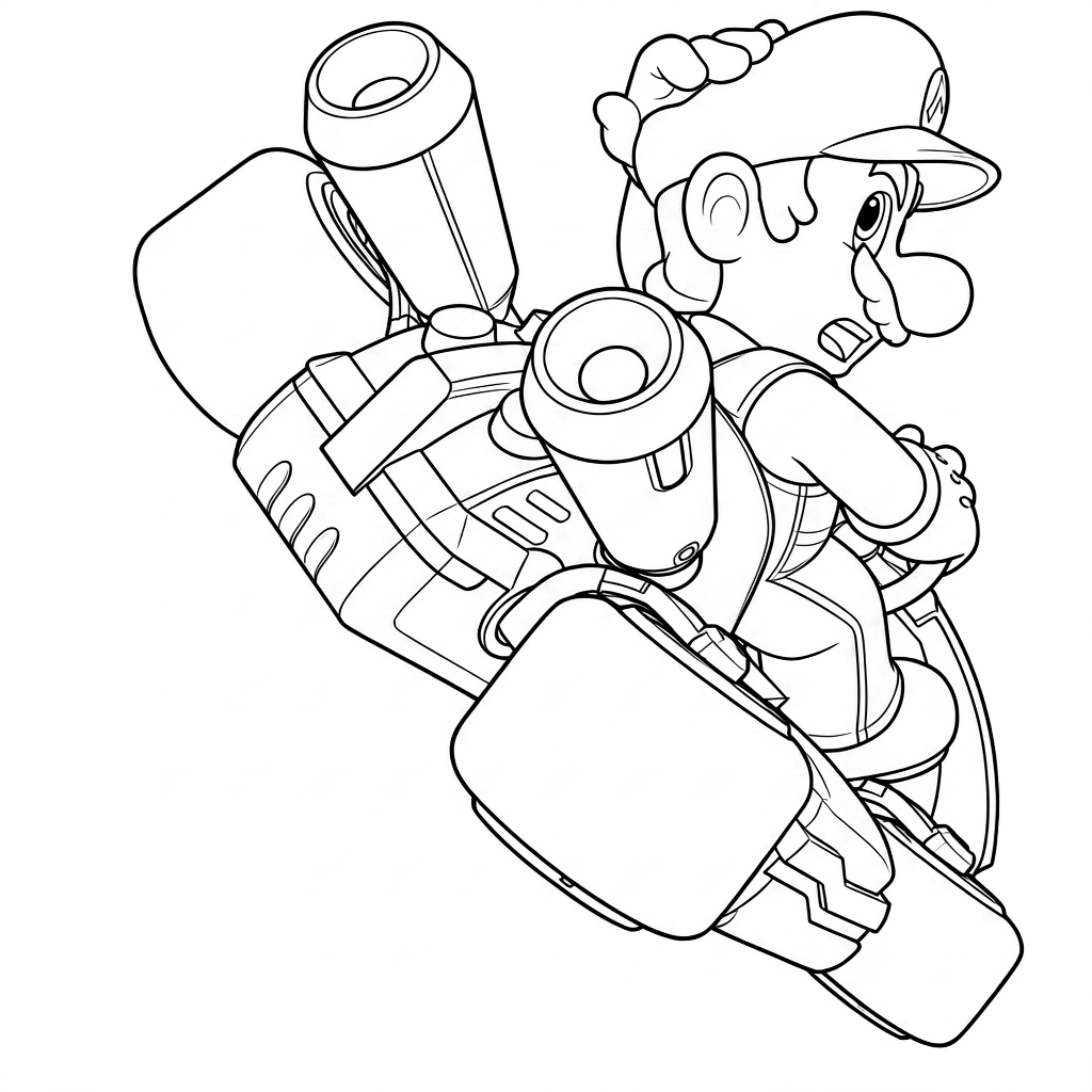 Mario na antigravidade para colorir para colorir