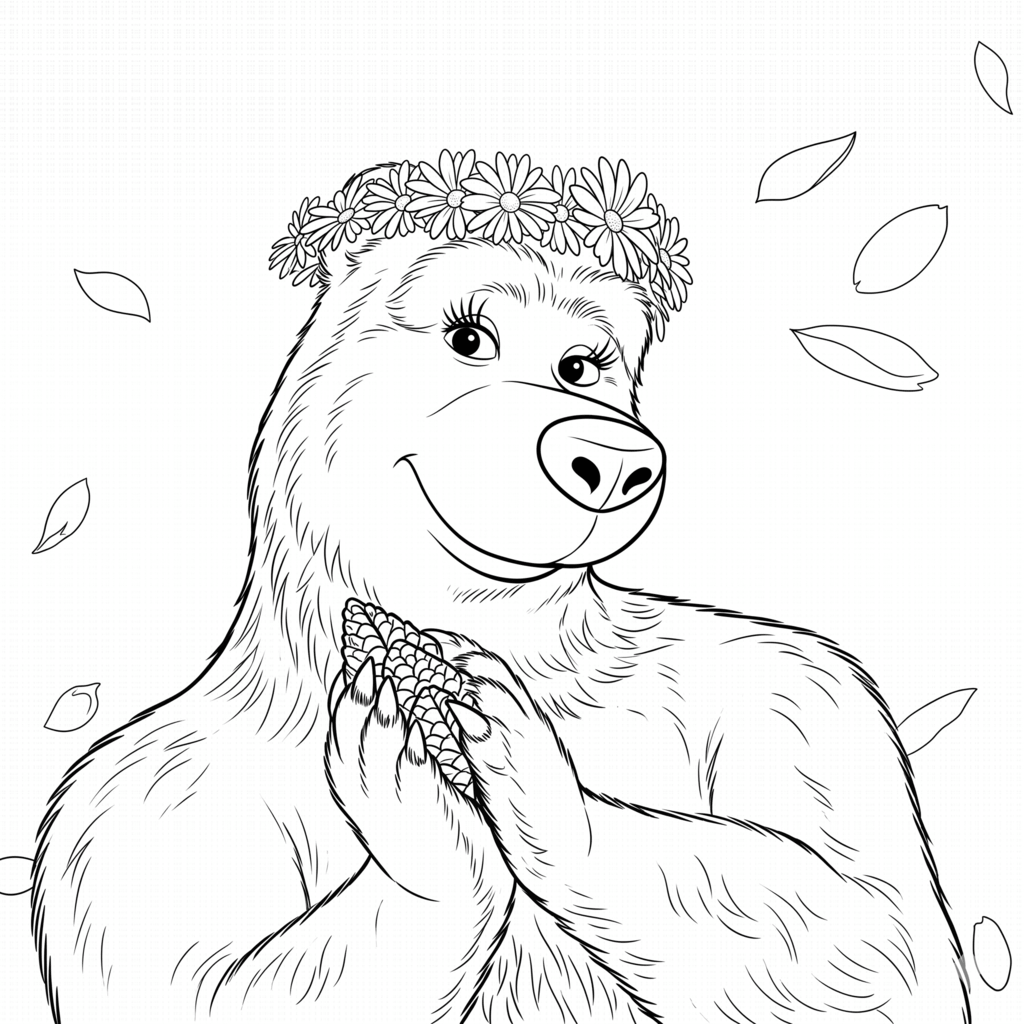 Urso da masha e urso de coroa para colorir para colorir